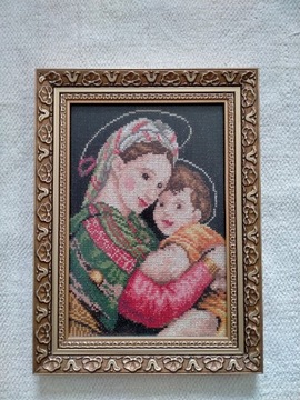 Obrazek haft krzyżykowy Matka Boska
