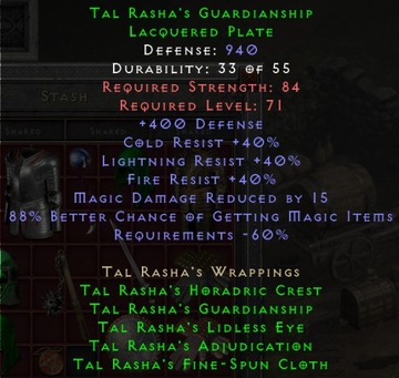 Diablo 2 set tal rasha nonladder PC