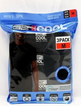 T-Shirt 32 DEGREE COOL MEN 3-PACK M BLACK USA