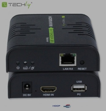 TECHLY KVM HDMI EXTENDER USB PO Lan cat 5/6 120m