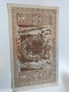 Stary banknot 1910  nominał 1000