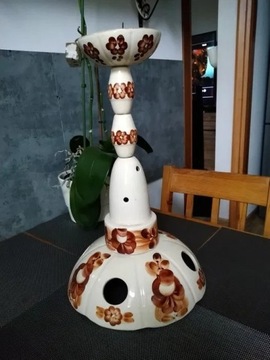 Włocławek lampa żyrandol fajans ceramika PRL