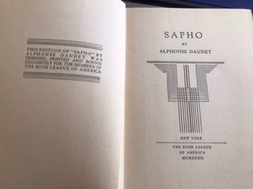 Książka angielska r.1932 „Sapho”