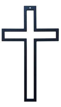 Krzyż metalowy na ścianę dewocjonalia czarny 25cm