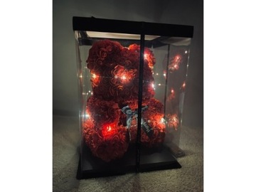 Prezent na Dzień Mamy MIŚ Z RÓŻ 40 CM XXL + LED