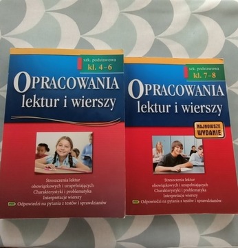 Opracowanie lektur i wierszy kl. 4-6 oraz 7-8