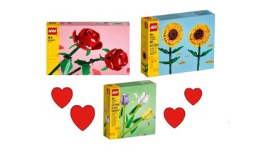 3 ZESTAWY KWIATÓW LEGO RÓŻE TULIPANY PREZENT