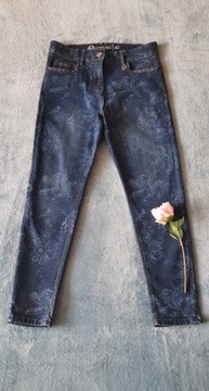 Monnari piękne jeansy Authentic Denim kwiatowy wzór 40L!!!