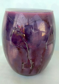  Piękny fioletowy szklany wazon z Niemiec
