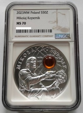 50 zł - Mikołaj Kopernik 2023 (grading NGC MS70)