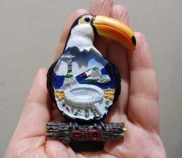 Magnes na lodówkę 3D Brazylia Rio tukan