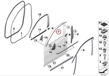 OSLONA RAMY SZYBY DZRZWI 51337416483 BMW X4 2018-