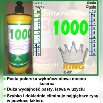Pasta polerska King car mocno ścierna 1000 1L