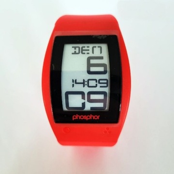 Phosphor World Time E-Ink Watch - czerwony