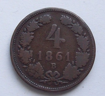 4 krajcary 1861 B