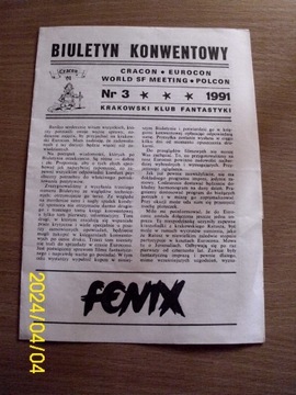biuletyn konwentowy nr 3. 1991 r Fantastyka