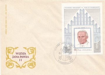 Wizyta JPII w Polsce-srebrny - FDC Fi 2484 bl.106b