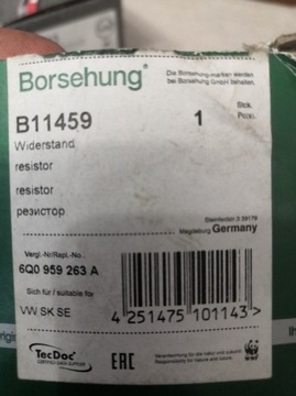 Rezystor opornica VW Audi Borsehung B11459