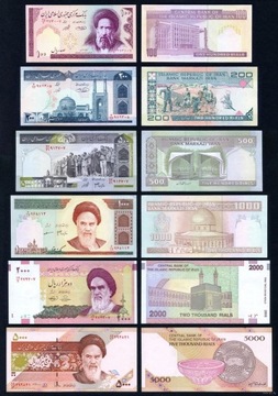  Iran 100, 200, 500, 1000, 2000, 5000 rials (UNC)