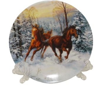 Talerz Koń Konie Na Śniegu BRADEX