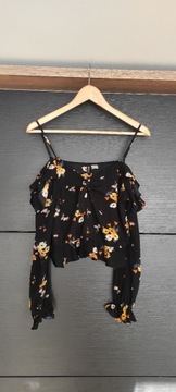 Crop bluzeczka w kwiaty H&M 40 