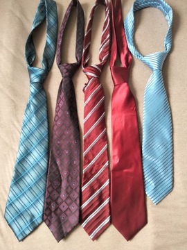 Krawat męski czerwony, bordo, niebieski 