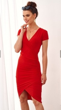 Czerwona Kopertowa Sukienka rozmiar S, L, XL