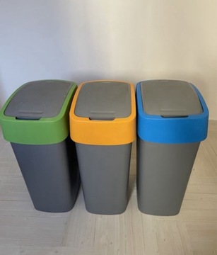 Kosze na śmieci 50 l x 3 150 l  Curver FLIP BIN