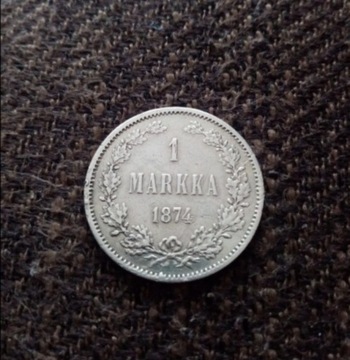 Finlandia - 1 marka 1874, Ag