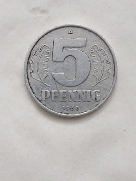 204 Niemcy - NRD 5 fenigów, 1968