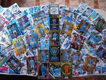 MANCHESTER CITY, zestaw 124 kart PANINI i inne.