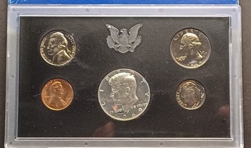 USA zestaw monet 1969 S proof set, m.in. srebro