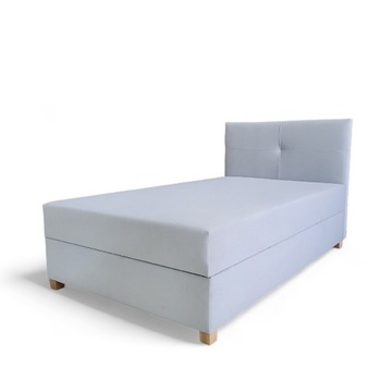 Jednoosobowe łóżko kontynentalne 120x200 cm z pojemnikiem, welur.