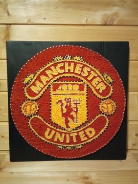 Obraz string art - Herb Manchester United 