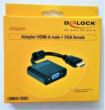 Adapter HDMI-A męski -> VGA żeński - Delock 65512