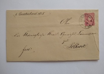 Obwoluta listu z miejscowości Sprottau z roku 1878