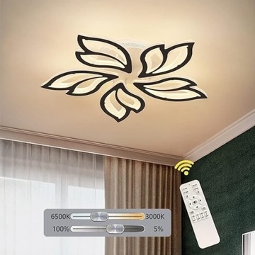 Nowoczesna lampa sufitowa z liśćmi LED