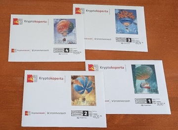 Kryptokoperta W przestworzach.4 szt. Komplet 