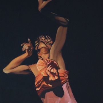 Obraz tancerki w ciepłych kolorach