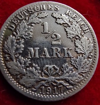1/2 Marki 1917r A Srebro 0,900