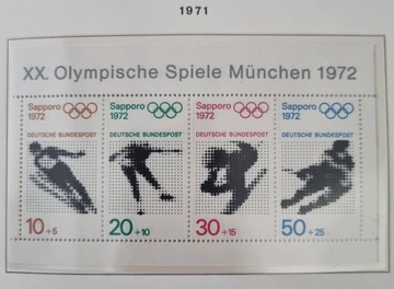 Niemcy RFN 1971 olimpiada piękny blok 5 €