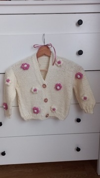 Sweterek dla dziewczynki ręcznie robiony, handmade