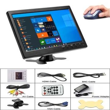 Monitor LCD Podofo NOWY 10.1" HDMI,VGA,AV1,AV2,USB