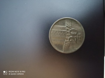 moneta 20 złotych wieżowiec i kłosy z 1973 roku 