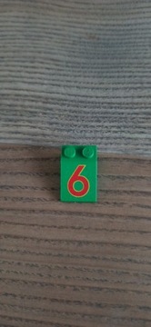 LEGO 3298pb014 skos, dachówka 33 3x2 nadruk "6"
