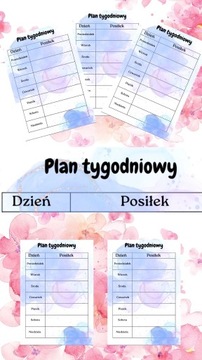 Plan posiłków zestaw 6 szt.-na każdy dzień tygodni