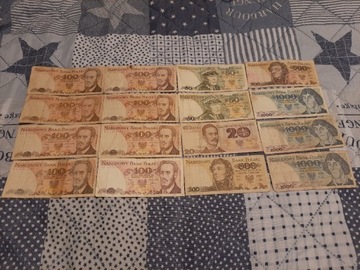 stare polskie banknoty PRL 20,50,100,500,1000 zł