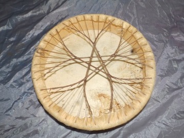 Bębenek skórzany pentagram 30 x 6 cm.