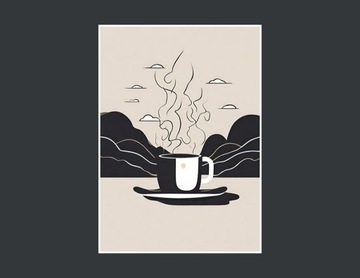 Plakat premium kawa w naturze do salonu 