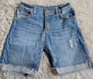 Krótkie spodenki jeansowe H&M r. 128